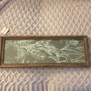 Beautiful floral wall decor with wooden frame